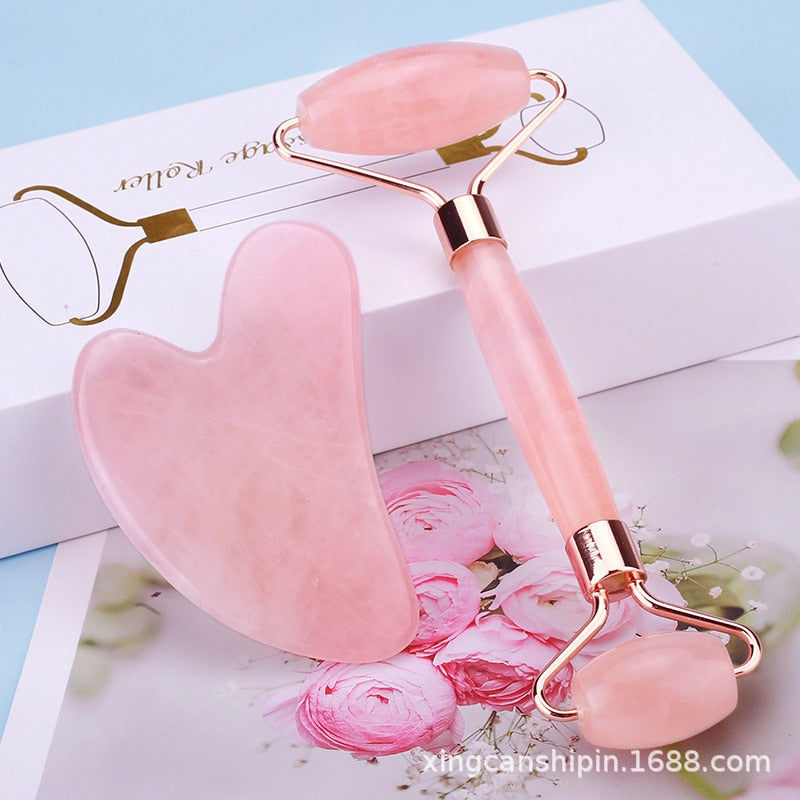 Rouleau de massage en quartz rose